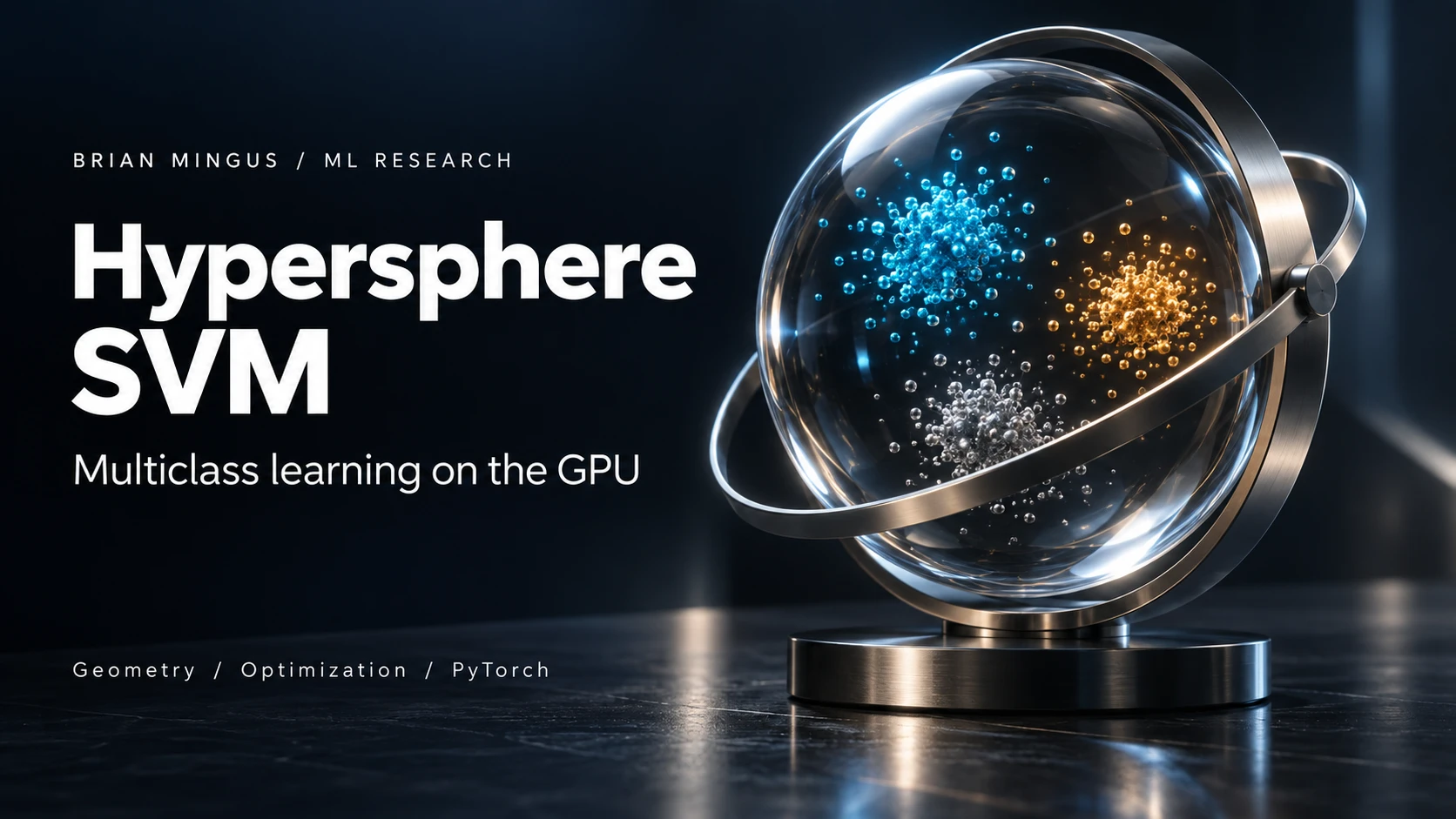 Conceptual artwork for hypersphere support vector machine research