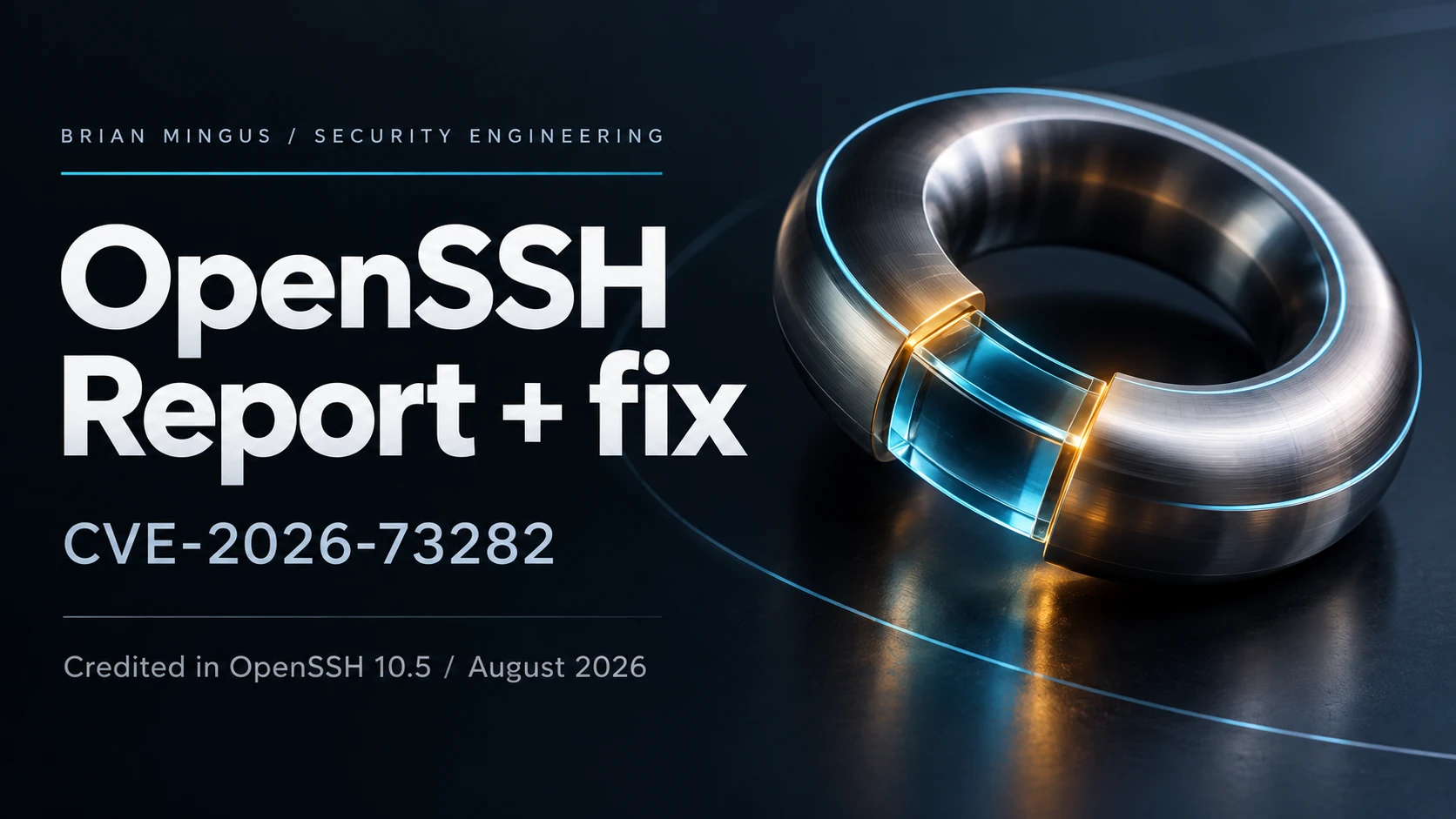 Conceptual artwork for Brian Mingus’s OpenSSH vulnerability report and fix